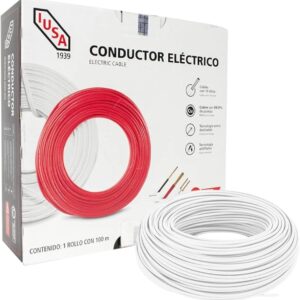 IUSA, Cable THHW-LS, Calibre 12 AWG, Conductor eléctrico, Instalaciones Residenciales, Oficinas, Material cobre, Para interior y exterior, Resistente al calor y humedad, Color blanco, 100 m