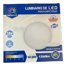 Luminario LED para Empotrar Con Resortes 18W 1260lm 6500K MEGALUZ